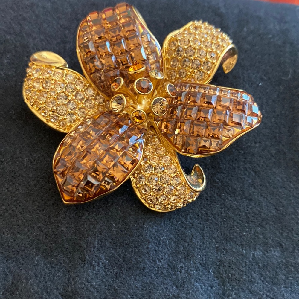 Swarovski Amber Broach